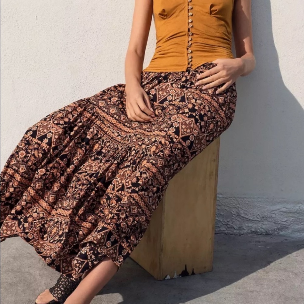 Free People Boho All About The Tiers Aline skirt size S